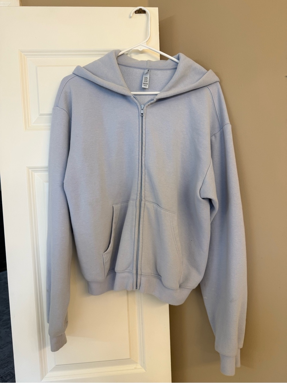 SKIMS Light Blue Zip-Up Hooded Jacket